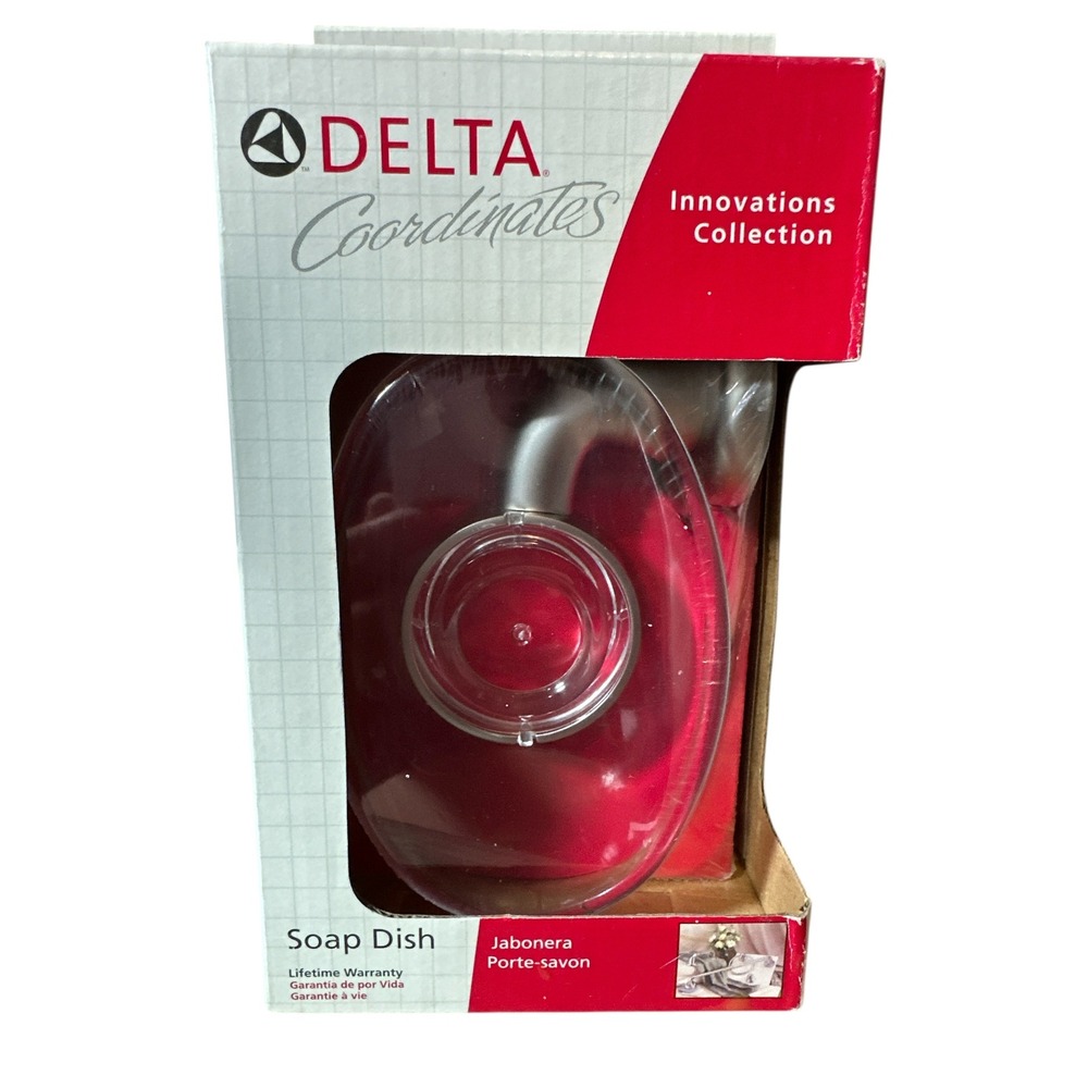DELTA Coordinates Soap Dish Jabonera DISCONTINUED Nickel Finish‎ & Clear NEW